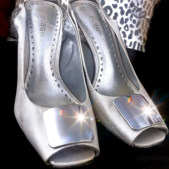 BCBG Silver Slingback Stiletto Sandal - Picture 4 of 12
